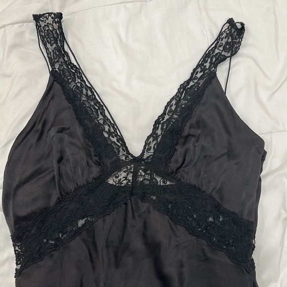 Long Black Dress with Lace detail from Zara. Never Worn. New with tags - Picture 2 of 3